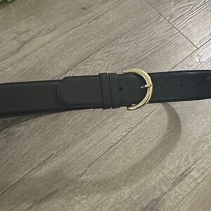 Coach Black Leather Belt with Gold Buckle